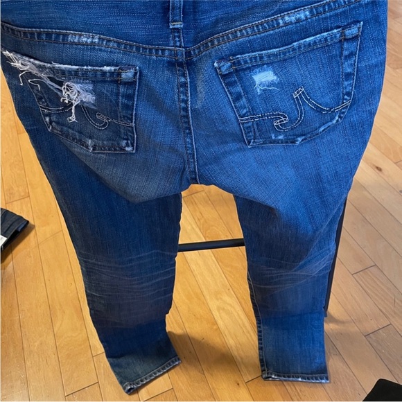 AG Adriano Goldschmied Distressed Dark Blue Skinny Jeans - Picture 2 of 5